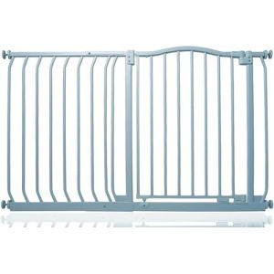 Safetots Barrière de Sécurité Supérieure avec Design Courbé, Barrière de Sécurité à Pression pour Escaliers, Portes, Couloirs et Espaces pour Bébés, 116cm - 125cm, Couleur Gris Mat (SAFETOTS, neuf)