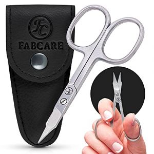 FABCARE Ciseaux à ongles pointe tour avec étui et ebook - Micro-denture innovante - Ciseaux extra-aigus pour cuticules avec design précis et ergonomique pour soins manucure et pédicure (FABCARE, neuf)