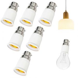 6 Pi&egrave;ces Adaptateur B22 E E27, Adaptateur Ampoule Baillonette Vers Vis, Convertisseur Douille B22 To E27, 0-250v, Pour Ampoules Led, Incandescente Halog&egrave;ne Et Cfl Pour Eclairage (DanLanYi, neuf)