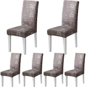 ARNTY Housse de Chaise, Housse de Chaise Salle à Manger 4/6 Pièces Housse Chaise Extensible pour Mariage Moderne, Hôtel, Décor de Restaurant (Moderne D, 6 pièces) (KINGSON PLUS, neuf)