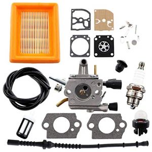 MCHNIC Carburateur et Membrane pour Coupe-Bordure STIHL FS120 FS120R FS200 FS020 FS202 FS200R TS200 FS250 FS300 FS350 FS250R D&eacute;broussailleuse Remplacer 4134 120 0653 4134 141 0300 41344001301 (Rumel, neuf)