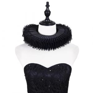 KEXIAO Collier ras du cou élisabéthain confortable à volants victorien - Ras du cou réglable pour costume médiéval (wuhaimengteng, neuf)