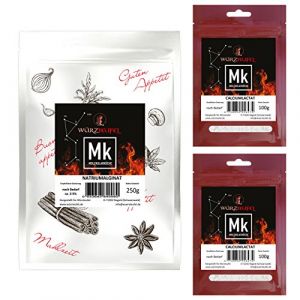 Alginate de sodium et lactate de calcium - Pour cuisine - 1 sachet d'alginate de sodium de 250 g et 2 sachets de lactate de calcium de 100 g chacun. (W&uuml;rzteufel GmbH Gew&uuml;rzmanufaktur Schwarzwald, neuf)