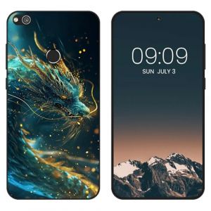 WUACYEAMING Noir Coque pour Huawei P8 Lite 2017/P9 Lite 2017, Haute Qualit&eacute; TPU Silicone Mince Souple Antichoc Bumper avec Le Dragon Motif Dessin Mat Case (WUACYEAMING, neuf)