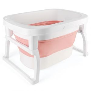 Baignoire B&eacute;b&eacute; Pliable, Baignoire Bebe Pliable Coussin, La Baignoire Enfant Convient aux Nouveau N&eacute;s aux Tout Petits,Plier pour &eacute;conomiser de l'espace, tapis antid&eacute;rapant-72 * 51 * 42cm,rose (Willanmd, neuf)