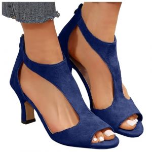 Chaussures Femme Ete Chaussure &Eacute;t&eacute; Confort Chic Femmes Compens&eacute;es a Talon D'&eacute;t&eacute; Compensee Confortable Et Elegante Ouverte Ouvertes Mariage Orthop&eacute;dique D Pieds Larges Orthopediques Compens&eacute;,Blau,37/EU (Tulipillon, neuf)