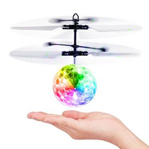 Vrxeqi Balle Volante, RC Flying Ball Jouet Cadeau pour Enfants Garcons Filles 8 9 10 11 12 Ans, Induction Infrarouge H&eacute;licopt&egrave;re Drone Avion T&eacute;l&eacute;command&eacute; avec LED Lumi&egrave;re Jeux Ext&eacute;rieur Int&eacute;rieur (Redchina, neuf)