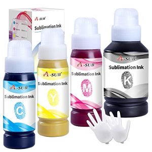 A-SUB 420 ML Recharge d'encre de Sublimation, Remplissage Facile pour Les imprimantes Epson EcoTank série ET1800 ET2700 ET2800 ET3700 ET3800 ET4700 ET4800 ET5800 ET14100 ET16100 ET16600 (NASAHI LTD, neuf)