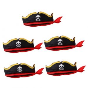 LIFKOME 5 Pièces Chapeau Capuche Pirate chapeaux de pirates casquette de costume de bonnet halloween accessoires deguisement halloween accessoires de cosplay accessoires pirates (Yaeerang, neuf)