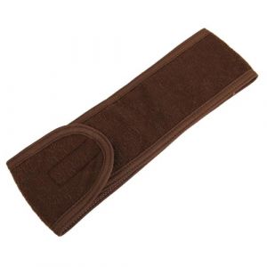 FOVAOK Bandeau large autocollant pour femme - Serviette de yoga, spa, bain, douche, maquillage, lavage du visage - Accessoires de maquillage (marron) (HANCYLUK, neuf)
