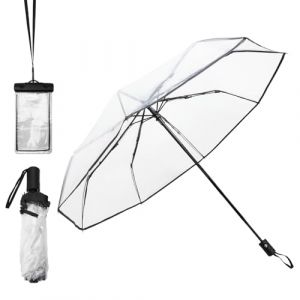 ZMDMAH Parapluie transparents, transparent, parapluie pliant, parapluie de poche automatique, parapluies, parapluies transparent cloche (nuobokun, neuf)