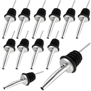 Flying Pottery 12 Pi&egrave;ces Verseurs en Acier Inoxydable, Verseurs de Bec de Bouteille, R&eacute;utilisable Bec Verseur Conique Bouteille, Pour Vin, Huile, Vinaigre, F&ecirc;tes, Bars et Restaurant (Noir) (feizhitaotao, neuf)