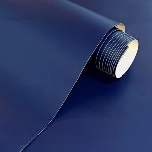 Papier Adhesif pour Meuble Bleu CobaltMat Film Adhesif pour Mur Cuisine Fenêtre Toilette Cristal Vinyle Decoratif Impermeable Stickers Meubles 30x120 cm (GOYA PRINT, neuf)