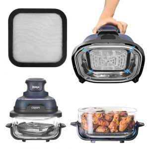 Magnétique Grille Anti Projection Accessoires pour Ninja CRISPi Friteuse Sans Huile Portable, 3,8L, 4-en-1 FN101EUGY,Grille Anti Eclaboussure pour Airfryer, Silicone Protection pour Friteuse à Air (Yididarui, neuf)