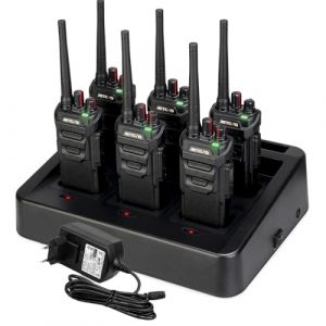 Retevis RT648 Talkie Walkie Professionnel, IP67 Étanche Radio Bidirectionnelle avec Chargeur 6 Voies, PMR 446 VOX Robuste Talkie-Walkie Longue Portée pour Chantier, Sécurité (6Pcs, Noir) (RetevisDirect, neuf)