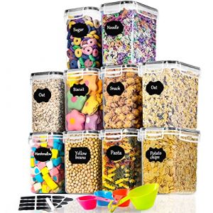 Boite de Rangement Cuisine 1.6L*10, Boite Rangement Plastique sans BPA, Bocaux Rangement et Organisation de Cuisine, Boite Alimentaire Hermetique avec Couvercle pour Cereales P&acirc;tes Farin (YangHeQiZhe, neuf)