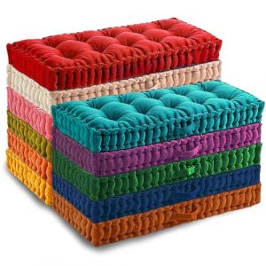 Zoomlie Coussin de banc touffeté en velours avec poignée - 10 cm d'épaisseur - Pour sol français et baie vitrée (beige gris, 170 x 70 x 10 cm) (Zoomlie, neuf)