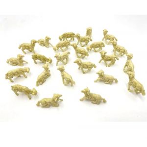 ICE TOYS Lot de 24 moutons assortis miniatures, ivoire, 3 x 3,5 cm, en plastique, pour cr&egrave;che, d&eacute;corations de No&euml;l. (24 moutons) (ICELAND SRL, neuf)