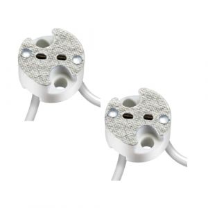 ledscom.de 2 pièces GU5.3/G4 douille, céramique, blanc, 12V AC, max. 25W (LEDs Com GmbH, neuf)