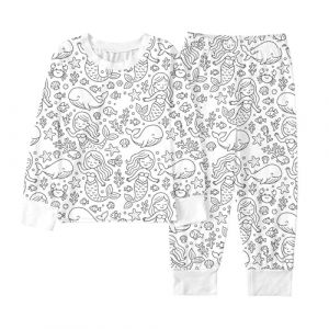 Pyjama pour Enfant A Colorier Ensemble De V&ecirc;tements Maison Peints DIY Peint &agrave; la Main Ensemble Pyjama Ensemble Deux Pi&egrave;ces Pyjama Haut &agrave; Manches Longues et Pantalon Colorier Pyjama pour Fille Garcon (jijuii, neuf)