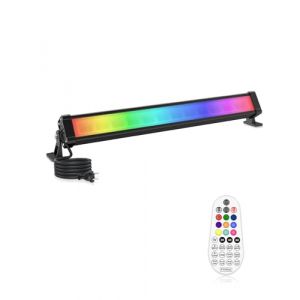 CLY Projecteur Led RGB Barre 25W Spot LED Color&eacute; avec T&eacute;l&eacute;commande RF 360&deg; Barre LED Multicolore Dimmable &Eacute;clairage RGB Minuterie et M&eacute;moire Lampe Color&eacute; &Eacute;tanche IP66 pour Bar Halloween No&euml;l (kelazhineng-Direct, neuf)