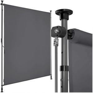 tectake® Store banne sans Perçage Vertical avec Manivelle, Multi-Fonction Store Vertical Enroulable Brise Soleil Brise Vue Jardin Brise Vue Balcon Opaque en Acier laqué époxy - Noir, 120 x 310 cm (TECTAKE FRANCE SAS, neuf)