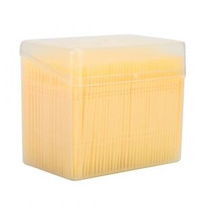 MRSTORY dent à Double Tête Pick Pick de Soins Oraux Nettoyage de Dents Conception de la Tête Ronde SAFE POUR GUMS Food Grade PP Matériau 1100pcs Boîte Adaptée à la Plupart des (Jaune) (redzhi, neuf)