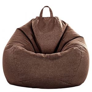 FANSU Pouf Poire Sans Remplissage, Couleurs Unies Polyester, Sac Haricots Pour Enfant Adulte, Salon Chambre Soft, Polyvalent de Rangement (90x110cm, Café Foncé) (JINBO, neuf)