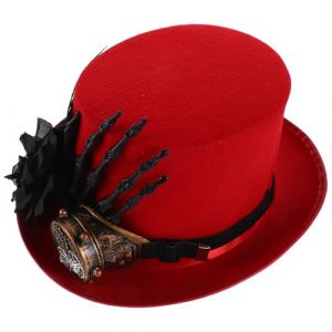 Mipcase Chapeau Steampunk Forme Unisexe avec Cr&acirc;ne Rose et Lunettes Monocle Fonctionnelles pour Costume Halloween F&ecirc;te et Cosplay Vintage Victorien (andy wang, neuf)