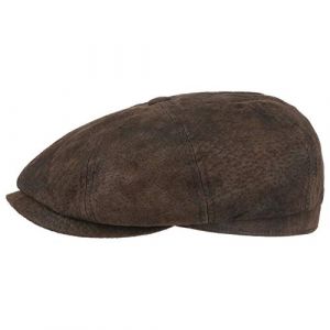 STETSON Casquette Hatteras Pigskin Homme - Casquettes Type Gavroche avec visi&egrave;re, Doublure Printemps-&eacute;t&eacute; - XXL (62-63 cm) Marron (SHOES.PLEASE., neuf)