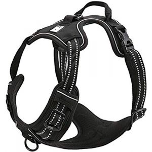 TRUE LOVE Réfléchissant Harnais De Chien Réglable Décourager Tirer Pet Gilet Durable en Nylon De Voiture TLH5651 (Noir, XL) (Truelove Pet Garment and Shoes Co.Ltd., neuf)