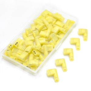 90 Degrés - Cosse de Câble Plate Coudée - Connecteur Plat Entièrement Isolé - Jaune - 4-6 mm² - Largeur 6,3 mm (guangzhoujinyimaoyiyouxiangongsi2, neuf)