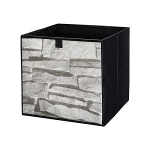 lavita Bo&icirc;te de rangement en tissu | Bo&icirc;tes de rangement pliantes 31 x 31 x 31 cm | Tiroir Bo&icirc;te de rangement Tiroir | Syst&egrave;mes de rangement pour les v&ecirc;tements | 1 pi&egrave;ce (pierre) (DOMINO-TRADE, neuf)