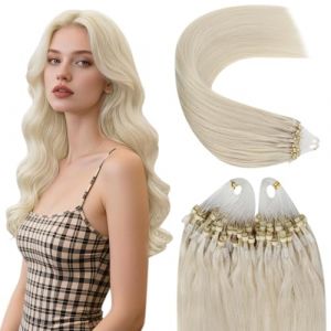 YoungSee Extension Micro Loop Blond 24 Pouces 60 Cm Extension Cheveux Micro Ring Blond Extension Loop Cheveux Naturel Blonde Platine Extension a Froid Cheveux Naturel Anneaux Blond 50Brin/50G (YoungSee Europe, neuf)
