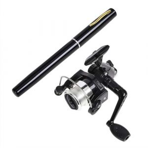 BBASILIYSD Kit de canne &agrave; p&ecirc;che stylo, canne &agrave; p&ecirc;che de poche, mini canne t&eacute;lescopique de poche avec moulinet, canne &agrave; p&ecirc;che t&eacute;lescopique pliable portable, kit combin&eacute; de moulinet de canne &agrave; p&ecirc;che (Wang Binhao, neuf)
