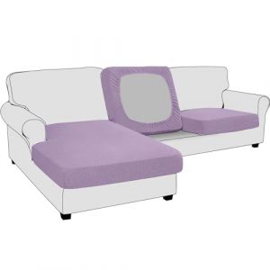 BXFUL Housse de Coussin Extensible de canapé Housse de Protection pour Meubles Housse de siège de canapé Couvre pour Canapé Protege de Meubles Antipoussière (Dossier-Coussin,Pourpre) (ZIQIONG, neuf)