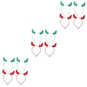 Baluue 12 Pièces bandeau en bois de cerf glowright hair band bandeau bois de renne cerceau de cheveux en bois de renne cerceau de cheveux de noël pince à cheveux en bois de noel alliage (Fortune Luck, neuf)