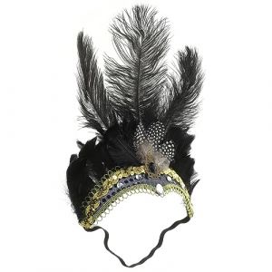 minkissy bandeau halloween bandeau plume Bandeau de pour photo casque déguisements bandeau voile maille Coiffes délirer fascinateur de fête bandeau de plumage la plume Black (Prettbeauty, neuf)