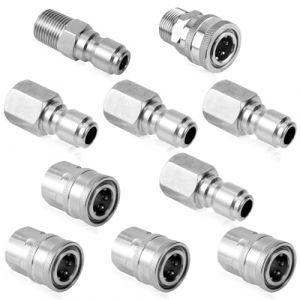 10pcs Nettoyeur Haute Pression à Connexion Rapide, 0,64cm Kit Adaptateur Nettoyeur Haute Pression Filetage Mâle et Femelle Raccords pour Nettoyeur Haute Pression pour Tuyaux d'Arrosage Pompes (Jenniy, neuf)