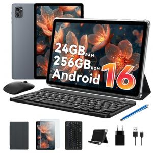 TABWEE Android 16 Tablette avec Clavier et Stylet - 24 Go+ 256 Go(4To TF), Octo-Core, Gemini AI, Tablette 10 Pouces, Widevine L1, 5000 mAh, 8 MP+ 5MP, GPS, Face ID (Garantie de 4 Ans) (LAEANS ELECTROCASNICE S.R.L., neuf)