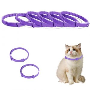 6 Pcs Collier Anti Stress Chat, Collier Apaisant pour Chats avec Phéromones Naturelles Valériane Collier Calmant Réglable Imperméable pour Réduire l'Anxiété chez Chat et Chaton Effet 30 Jours (Set D) (JinXingYinRong, neuf)
