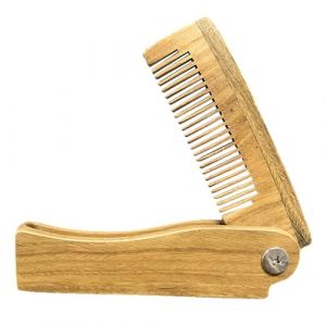 Peigne à barbe pliable – Peigne en bois de santal | Peigne de nettoyage de barbe | Peigne à barbe antistatique | Brosse à barbe à dents fines en bois de poche | Peignes à barbe et moustache pour (eurt, neuf)