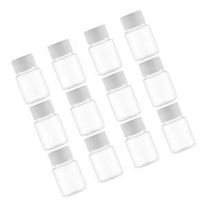Mipcase 12 pi&egrave;ces Lot de Flacons Transparents Vides pour Pilules et M&eacute;dicaments R&eacute;utilisables L&eacute;gers et &Eacute;tanches Adapt&eacute;s Aux Solides Liquides et Granul&eacute;s pour Voyages et Rangement (andy wang, neuf)
