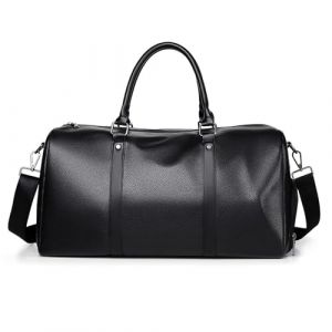 Sac de sport avec compartiment à chaussures pour cabine Ryanair Airlines – Cuir PU imperméable noir Sac de nuit pour homme (Chen Baolian's shop, neuf)