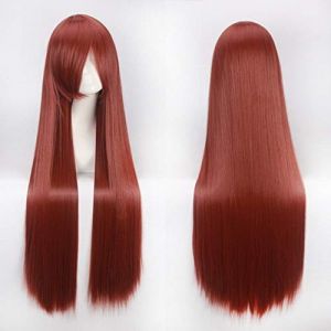 GJBXP 100 cm Rose Longue Ligne Droite Anime Cosplay Perruque Blonde Vert Rouge Pourpre Blanc Halloween Costume Perruques Pour Femmes Cheveux Synthétiques 06 (good stuff A, neuf)