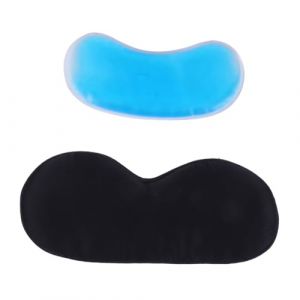 MOTHNUR Masque de Sommeil Occultant Soie Double Face avec Poche de Gel Froid et Chaud Masque Yeux Noir pour Dormir Ajustable pour Adultes et Am&eacute;liore le Sommeil et R&eacute;duit les Yeux Gonfl&eacute;s (Huajiay, neuf)