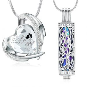 Minicremation Collier avec pendentif urne funéraire avec fiole cylindrique creuse - Bijou funéraire pour cendres - Pour homme et femme, taille unique, Acier inoxydable, Pas de gemme (Minicremation jewelry, neuf)
