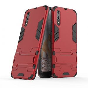 Coque pour Huawei P20, CHcase 2 en 1 Nouveau Armour Style Robuste Hybrides Double Couche Armure Defender TPU + PC Hard Coques Case Cover avec Kickstand Support [Antichoc Coque] pour Huawei P20 -Red (hyhkj, neuf)