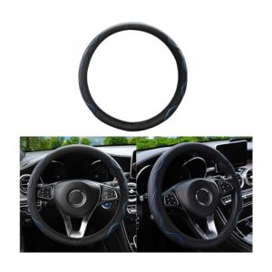 JNNJ Couvre Volant Voiture, Antid&eacute;rapant Couvre Volant, Respirant Microfibre Cuir Couvre Volants Voiture 37-38cm, Housse De Volant &eacute;lastique en Cuir Microfibre Ondul&eacute; sans Anneau Int&eacute;rieur(Bleu) (KJHmaoyi, neuf)