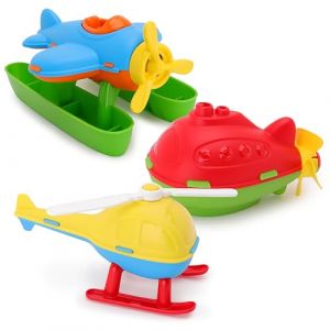 Toyland® Lot de 3 - 16cm (6") Hélicoptère, sous-Marin et Hydravion Colorés - Jouets Aquatiques Flottants pour Enfants - Jouet pour la Piscine et Le Bain - Âge 18 Mois + (Toyland®, neuf)